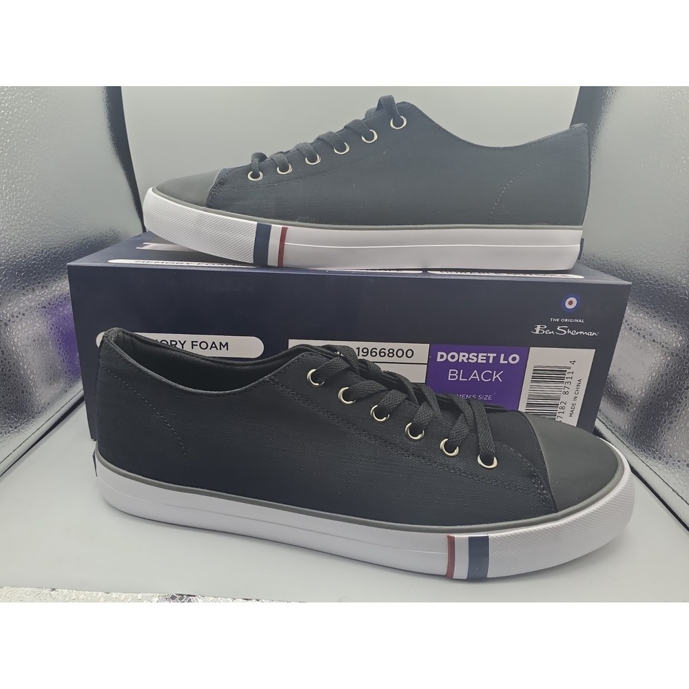 Ben Sherman: Dorset Lo Men's Casual Sneakers Black Lace Up Shoes 10 NIB Canvas